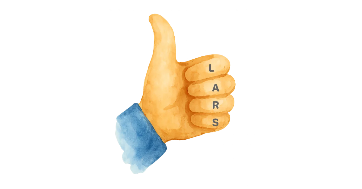 Thumb with LARS letters